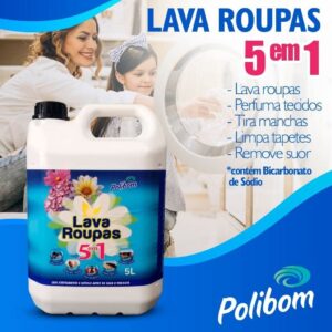 LAVA ROUPAS 5 EM 1 C/ BICARBONATO 5L POLIBOM - Imagem 2