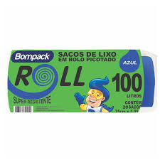 Saco Lixo Azul 100L c/20 Und. Bompack