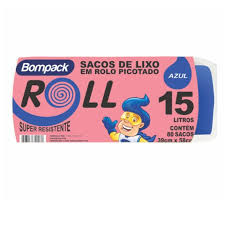 Saco Lixo Azul 15L c/80 Und. Bompack